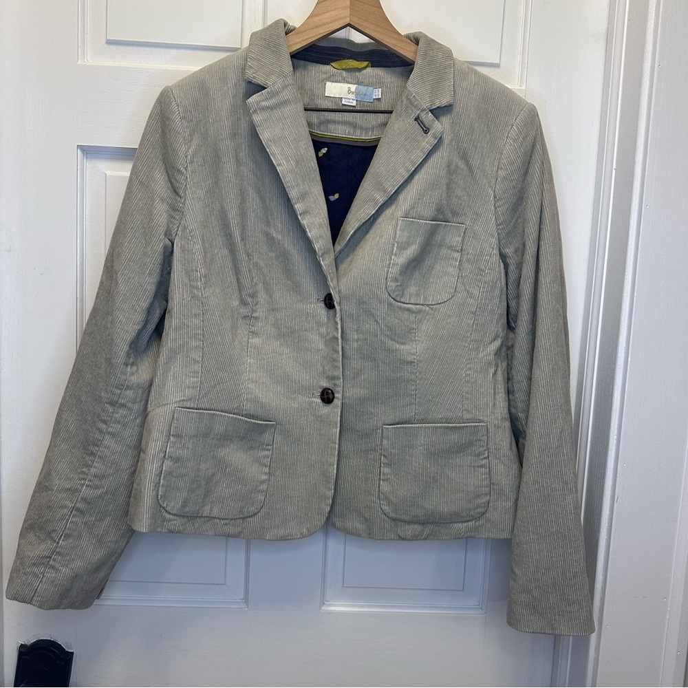 Boden Light Gray Corduroy Blazer
